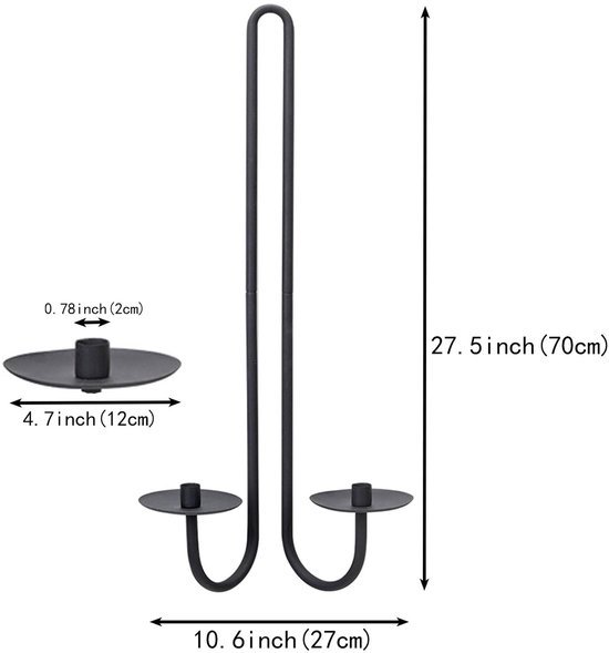 Ibenzoa® Set van twee stijlvolle metalen wandkandelaars voor sfeervolle decoratie