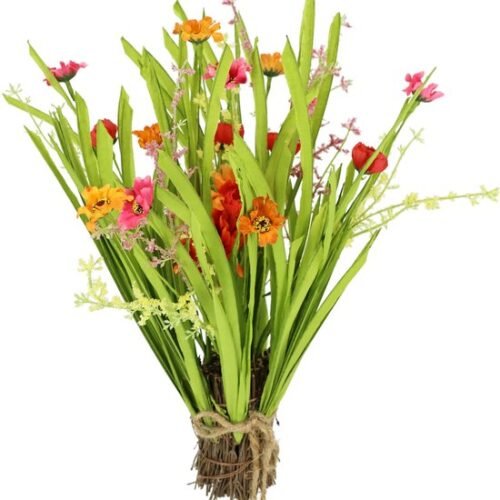 Ibenzoa® Decoratieve kunstgrasbundel met levensechte bloemen voor interieurdecoratie Ibenzoa® Decoratieve kunstgrasbundel met levensechte bloemen voor interieurdecoratie