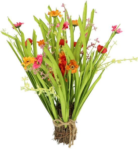 Ibenzoa® Decoratieve kunstgrasbundel met levensechte bloemen voor interieurdecoratie Ibenzoa® Decoratieve kunstgrasbundel met levensechte bloemen voor interieurdecoratie