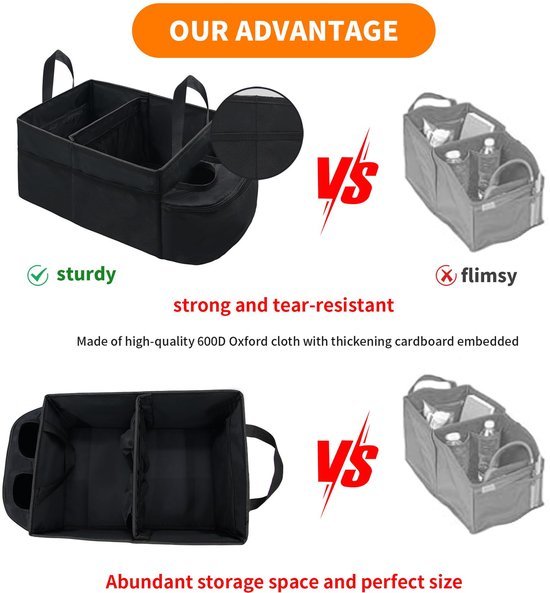 Ibenzoa® Handige en ruime auto-opbergbox voor achterbank of kofferbak