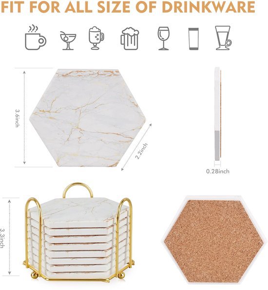 Unyqoos® Stijlvolle onderzetters set met voor 8 stuks