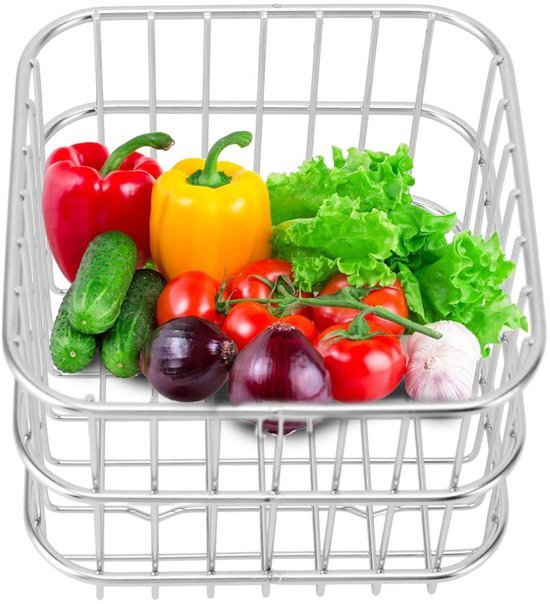 Unyqoos® Ruime roestvrijstalen mand voor efficiënte opslag van groenten en fruit