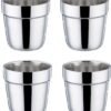 Ibenzoa® Set van 4 dubbelwandige roestvrijstalen espressokopjes voor veelzijdig gebruik Ibenzoa® Set van 4 dubbelwandige roestvrijstalen espressokopjes voor veelzijdig gebruik