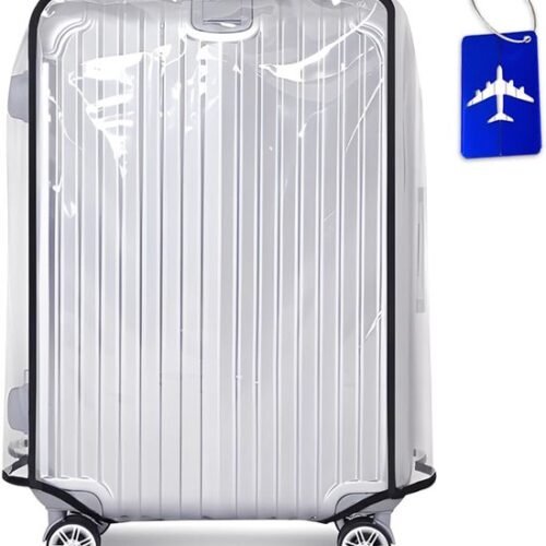 Unyqoos® Transparante waterdichte kofferhoes voor 30-inch koffers met bagagelabel