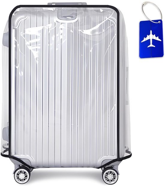 Unyqoos® Transparante waterdichte kofferhoes voor 30-inch koffers met bagagelabel Unyqoos® Transparante waterdichte kofferhoes voor 30-inch koffers met bagagelabel