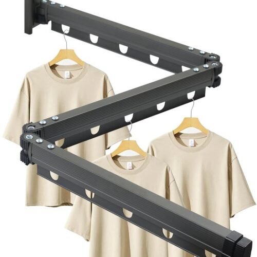 Ibenzoa® Ruimtebesparend uittrekbaar wasrek voor wandmontage met verstelbare stangen