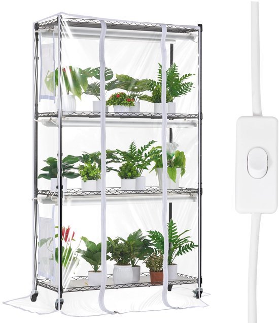 Ibenzoa® Vierlaagse plantenstandaard met geïntegreerde LED-groeilamp en timerfunctie Ibenzoa® Vierlaagse plantenstandaard met geïntegreerde LED-groeilamp en timerfunctie