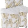 Ibenzoa® Luxe beddengoedset met palmbladmotief en ritssluiting voor comfortabel slapen