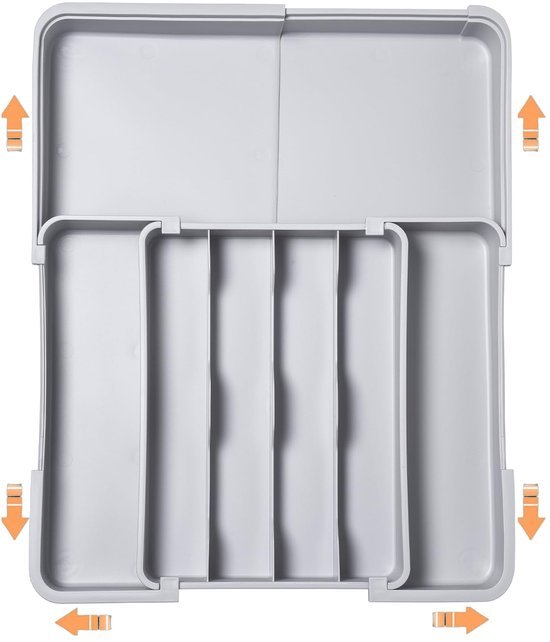 Ibenzoa® Verstelbare besteklade-organizer met uitbreidbare vakken voor keuken en kantoor