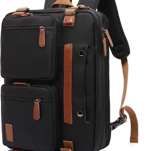 Ibenzoa® Multifunctionele Zwarte Rugzak voor Heren - Laptop, School en Reizen - 17,3 inch