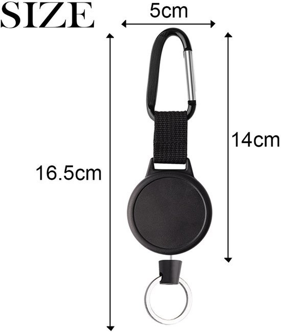 Ibenzoa® Driedelige set intrekbare sleutelhangers met stevige staaldraadkabel