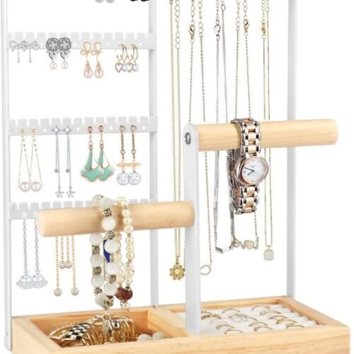 Ibenzoa® Elegante witte sieradenstandaard voor overzichtelijke opberging van juwelen