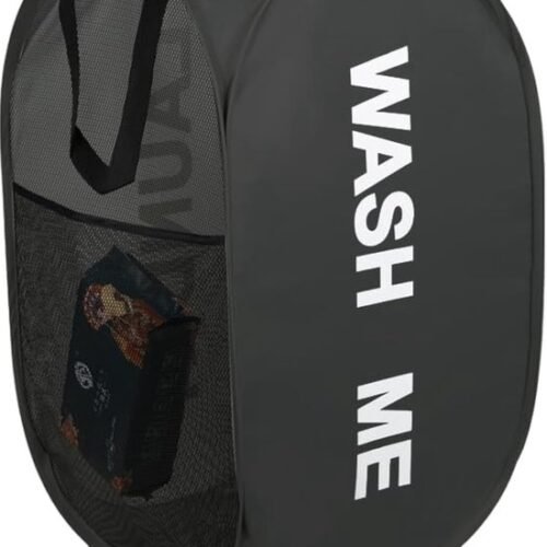 Ibenzoa® Opvouwbare en ademende wasmand met zijvakken voor veelzijdig gebruik