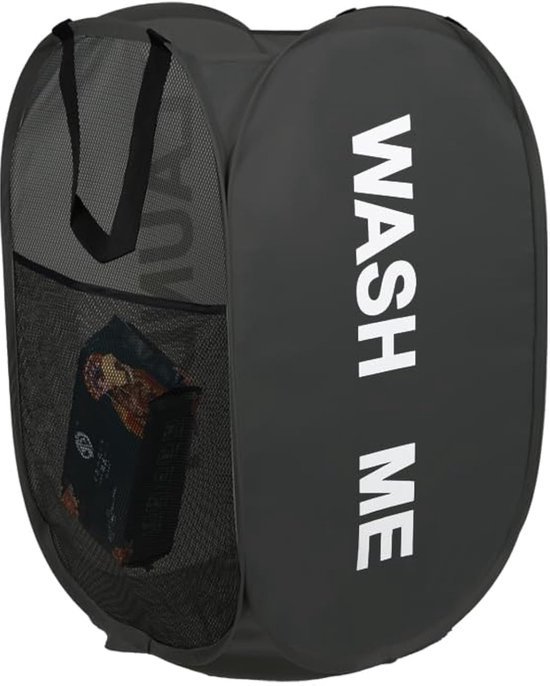 Ibenzoa® Opvouwbare en ademende wasmand met zijvakken voor veelzijdig gebruik