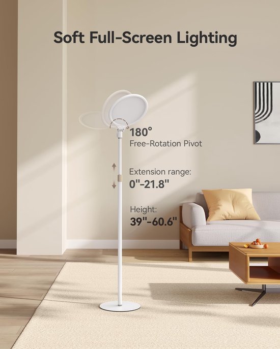 Ibenzoa® Dimbare ringlamp met statief voor livestreaming en videoproducties