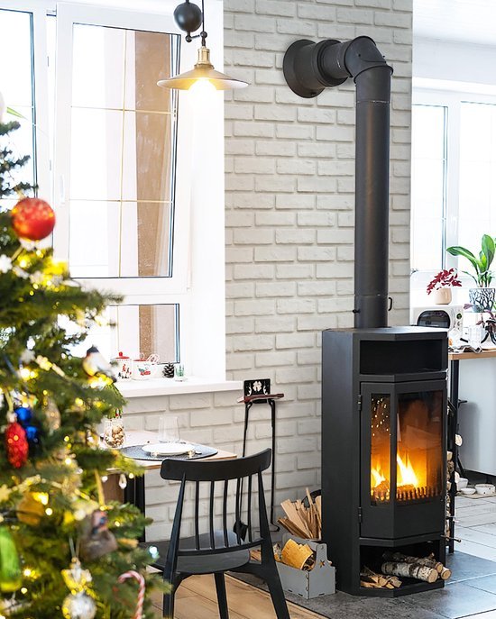 Ibenzoa® Realistisch 3D Zelfklevend Behang met Witte Steenlook voor Diverse Ruimtes