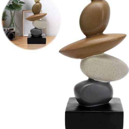 Ibenzoa® Moderne kleurrijke stenen sculptuur voor stijlvolle woondecoratie
