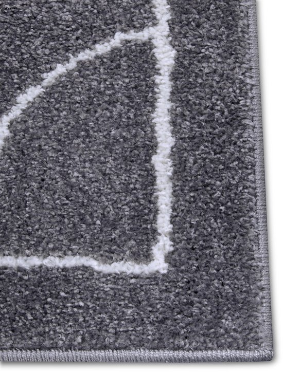 Ibenzoa® Zacht en Onderhoudsvriendelijk Kindertapijt met Voetbalveld Ontwerp in Donkergrijs