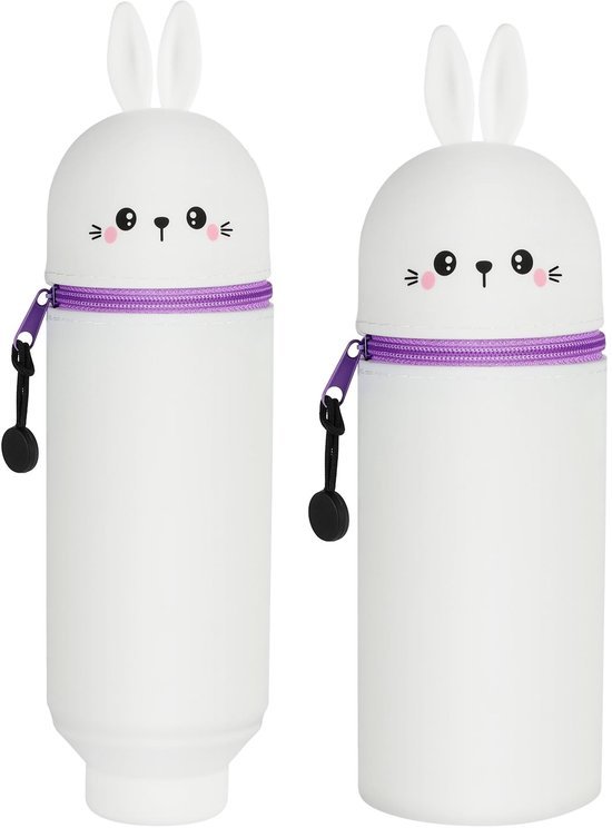 Ibenzoa® Charmant siliconen etui met konijnontwerp voor schrijfgerei en meer Ibenzoa® Charmant siliconen etui met konijnontwerp voor schrijfgerei en meer