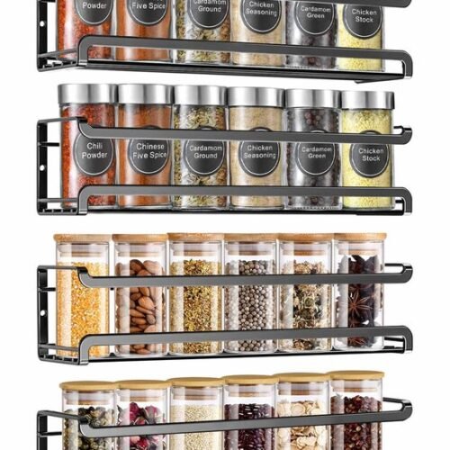 Ibenzoa® Ruimtebesparend kruidenrek met vier etages voor wandmontage in de keuken