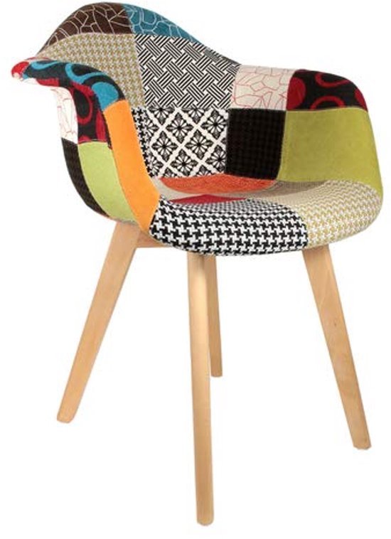 Ibenzoa® Set van 2 Scandinavische Patchwork Fauteuils voor Woonkamer en Slaapkamer Ibenzoa® Set van 2 Scandinavische Patchwork Fauteuils voor Woonkamer en Slaapkamer