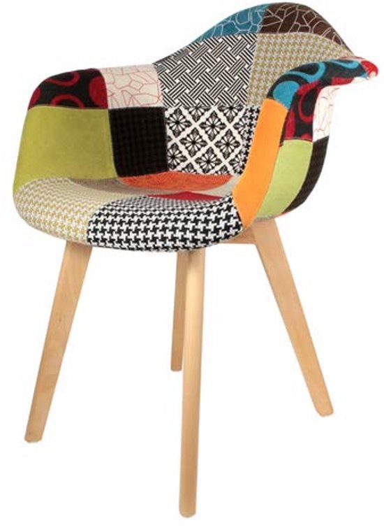 Ibenzoa® Set van 2 Scandinavische Patchwork Fauteuils voor Woonkamer en Slaapkamer Ibenzoa® Set van 2 Scandinavische Patchwork Fauteuils voor Woonkamer en Slaapkamer
