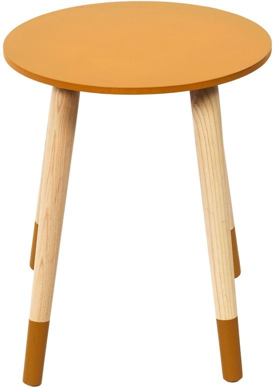 Ibenzoa® Set van twee moderne ronde bijzettafels in blauw en geel voor woonkamers