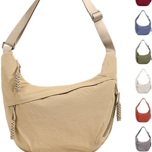 Ibenzoa® Stijlvolle en Ruime Halve Maan Schoudertas voor Diverse Gelegenheden