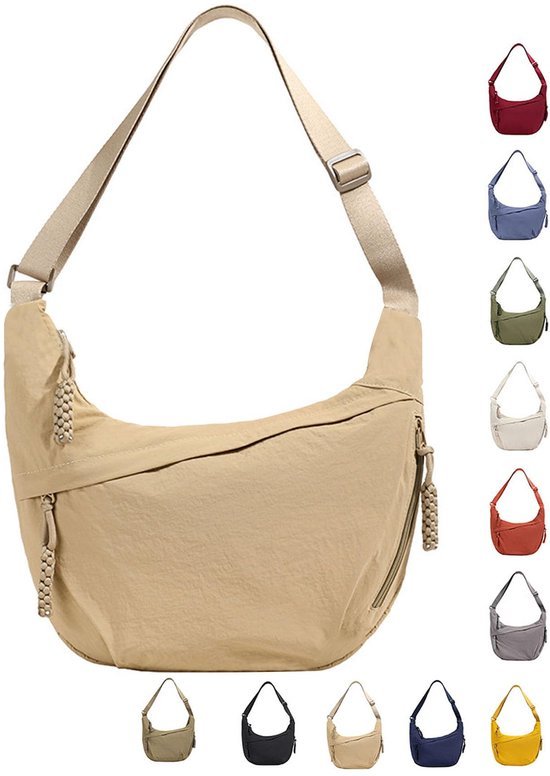 Ibenzoa® Stijlvolle en Ruime Halve Maan Schoudertas voor Diverse Gelegenheden