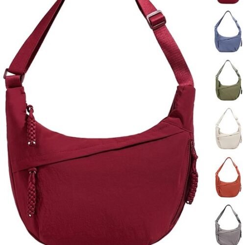 Ibenzoa® Stijlvolle halve maan schoudertas met verstelbare riem en ruime opbergruimte