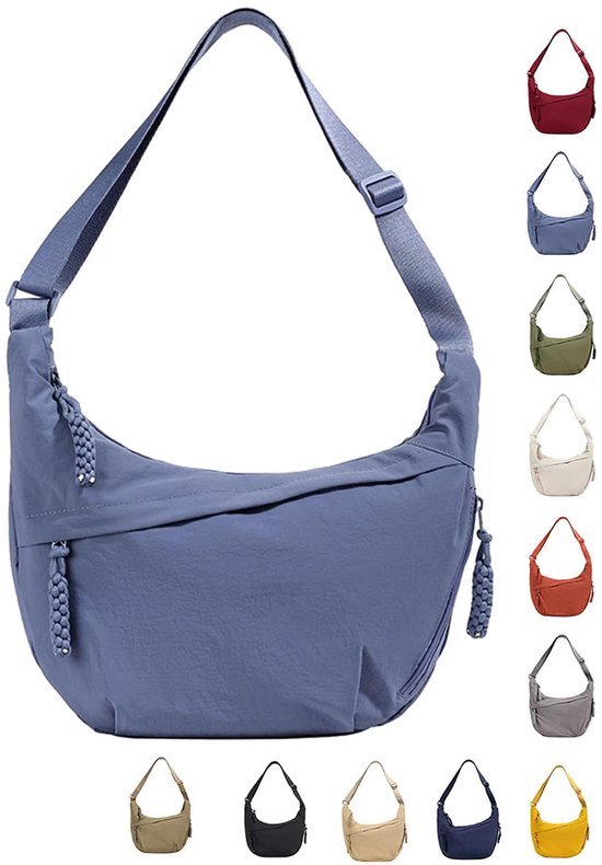 Ibenzoa® Stijlvolle halve maan schoudertas met ruime opbergruimte en verstelbare riem