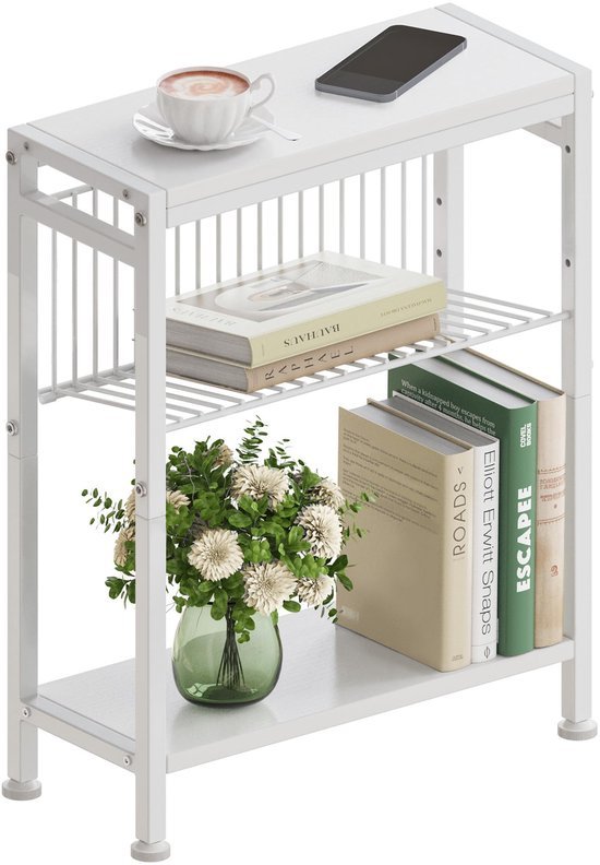 Unyqoos® bijzettafel met planken en tijdschriftenhouder