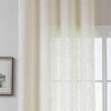 Ibenzoa® Elegante crème gordijn met linnenstructuur en lichtdoorlatendheid