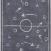 Ibenzoa® Zacht en Onderhoudsvriendelijk Kindertapijt met Voetbalveld Ontwerp in Donkergrijs