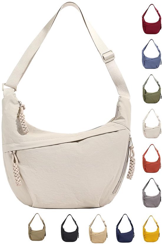 Ibenzoa® Stijlvolle en Praktische Halve Maan Schoudertas met Verstelbare Riem