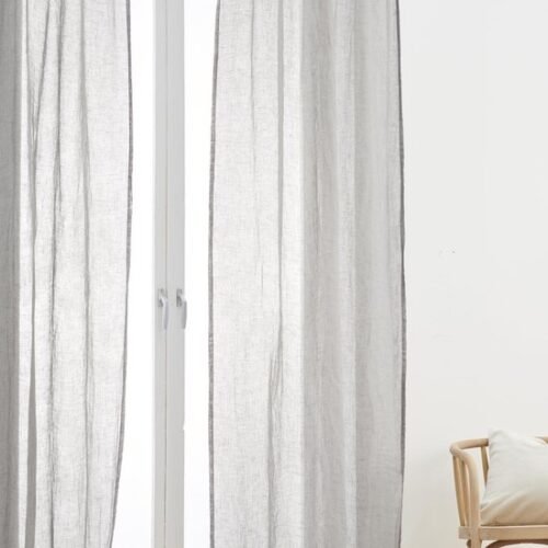 Ibenzoa® Linnen Gordijnen voor Woonkamer met Scandinavisch Design en Eenvoudig Onderhoud