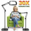 Unyqoos® Verstelbare grote rechthoekige loeplamp met 30 X VERGROTING - LED-verlichting voor lezen en hobby's EXTRA STEVIG
