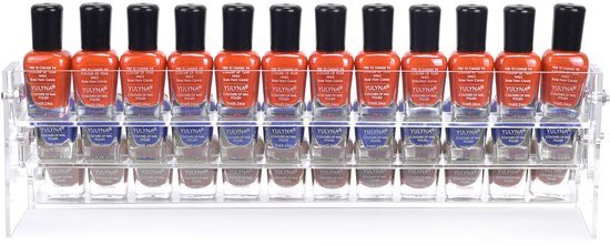 Ibenzoa® Transparant acryl nagellakrek met drie lagen voor cosmeticaopslag Ibenzoa® Transparant acryl nagellakrek met drie lagen voor cosmeticaopslag