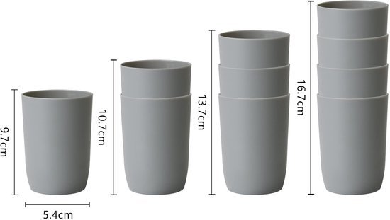 Ibenzoa® Set van vier veelzijdige kunststof bekers voor dagelijks gebruik en reizen Ibenzoa® Set van vier veelzijdige kunststof bekers voor dagelijks gebruik en reizen