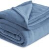 Unyqoos® Hemelsblauwe Flanellen Fleece Woondeken voor Ultiem Comfort en Warmte, 220 x 240 cm