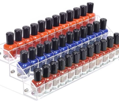 Ibenzoa® Transparant acryl nagellakrek met drie lagen voor cosmeticaopslag