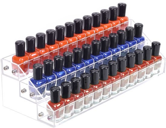 Ibenzoa® Transparant acryl nagellakrek met drie lagen voor cosmeticaopslag Ibenzoa® Transparant acryl nagellakrek met drie lagen voor cosmeticaopslag