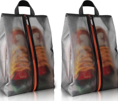 Unyqoos® Waterbestendige Schoenentassen Set van 2 met Handige Ritssluiting en Draaggreep voor Reizen en Opslag