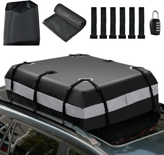 Unyqoos® waterdichte opvouwbare dakkoffer met antislipmat en cijferslot voor alle voertuigen