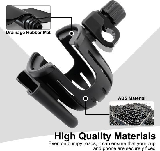 Unyqoos® Universele 360 graden verstelbare bekerhouder met telefoonhouder voor onderweg