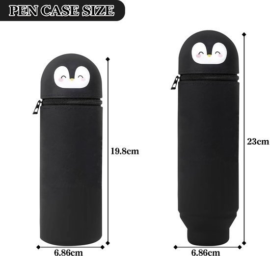 Ibenzoa® Schattige siliconen pennenetui en organizer voor school en kantoor