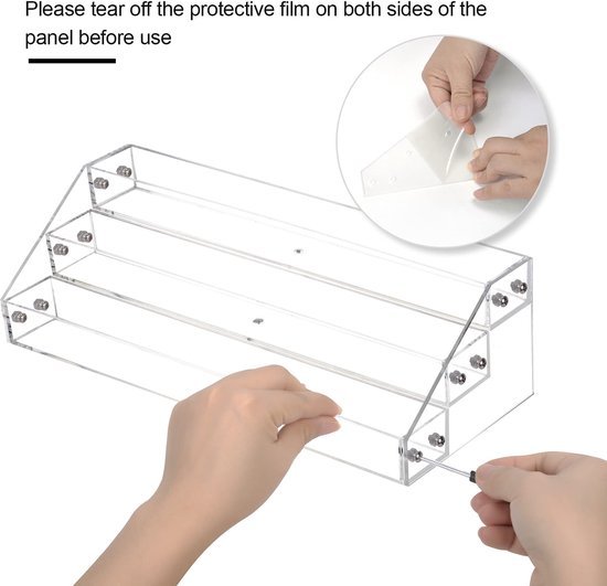 Ibenzoa® Transparant acryl nagellakrek met drie lagen voor cosmeticaopslag Ibenzoa® Transparant acryl nagellakrek met drie lagen voor cosmeticaopslag