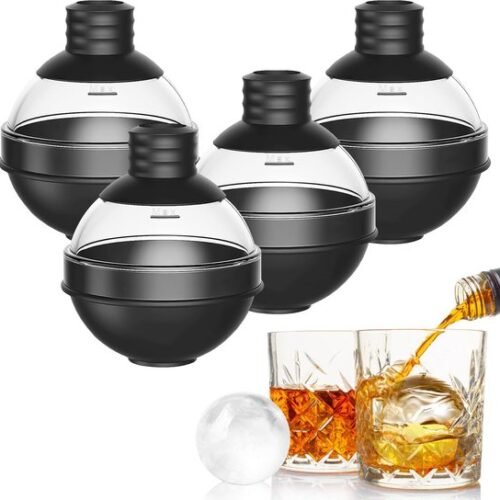 Unyqoos® Herbruikbare siliconen ijsballenvormen voor cocktails en whisky met deksel