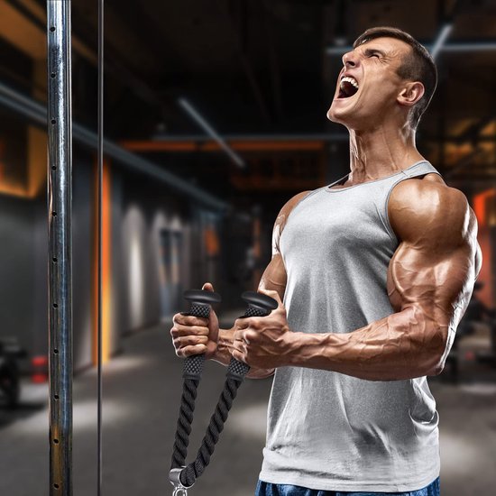 Unyqoos® Robuust Tricepstouw met Zachte Rubber Uiteinden voor Krachttraining en Fitnessstudio's