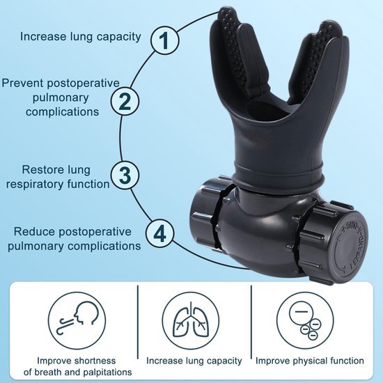 Unyqoos® Draagbare ademtrainer voor verbeterde longcapaciteit en ademcontrole